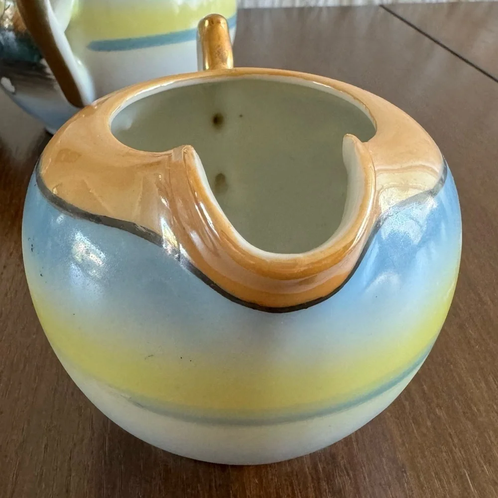 Vintage Lusterware Swan 3Pc Tea Set 1940’s 1950’s